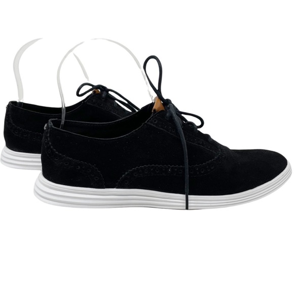 Cole Haan Black Suede Zerogrand Wingtip Suede Oxford - Picture 1 of 6